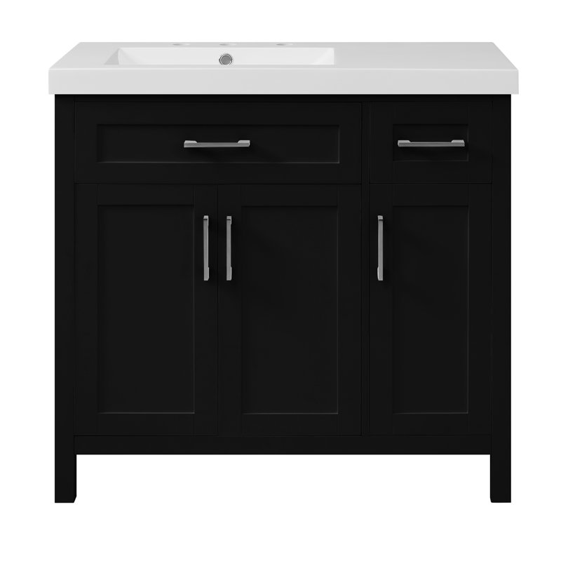 Meuble-lavabo 36 po, Noir