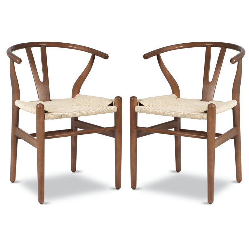 Chaise en bois massif Wyn, Noyer / naturel, 2