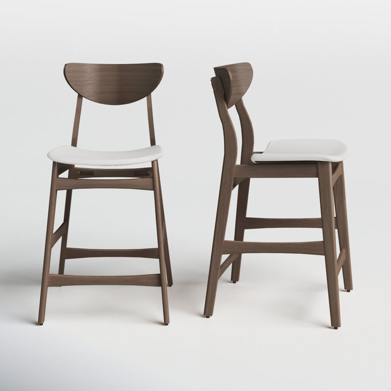 Fitz 24" Counter Stool, Light Beige, Walnut