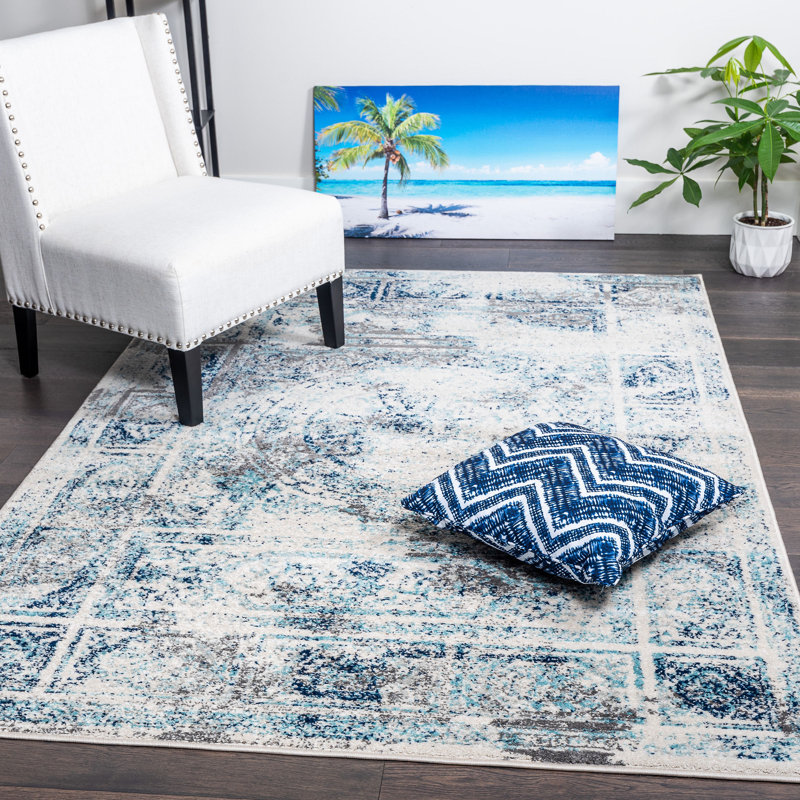 Tapis bleu marine Ascutney, Rectangle 3 pi 11 po x 5 pi 11 po