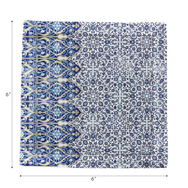 Serviettes de table en satin de coton Iznik, Classique