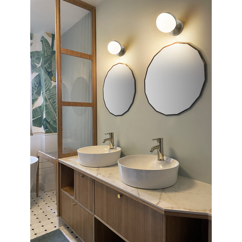 Applique murale 1 lumière Trombetta en noir mat, Nickel brossé