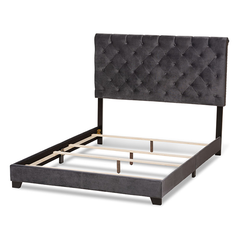 Upholstered Standard Bed, King, Dark Gray