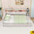 Upholstery Daybed with Storage Footstool, Trundle, Shelves, LED Strip and USB Ports-1427942122-1427942135