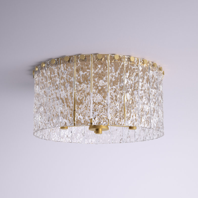 Kettering Glass Flush Mount, Modern Gold