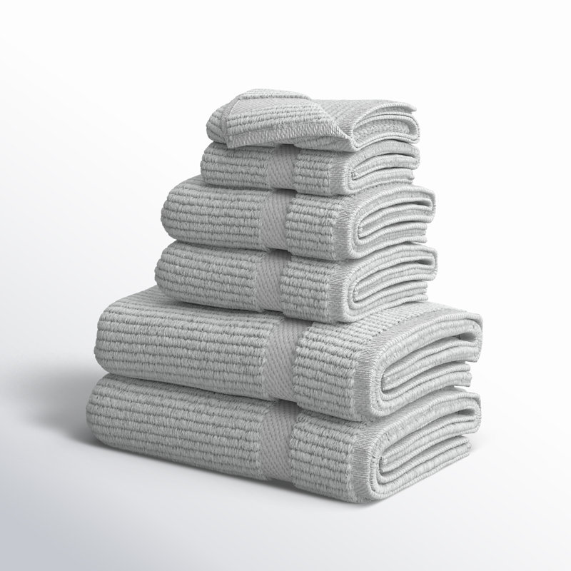 Bear 100% Cotton Plush Ribbed Mulit-Size Set, Platinum