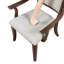 Ensemble de fauteuils de salle à manger traditionnels 2 pièces, siège rembourré en bois