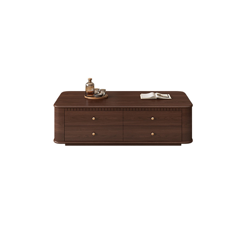 Table basse en cerisier avec tiroirs de rangement, H 16,53 po x L 51,18 po x l 27,56 po