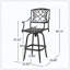 Tabouret de bar, utilisation à l'extérieur (convient au patio / coin salon), dossier haut, avec accoudoirs, fonction pivotante
