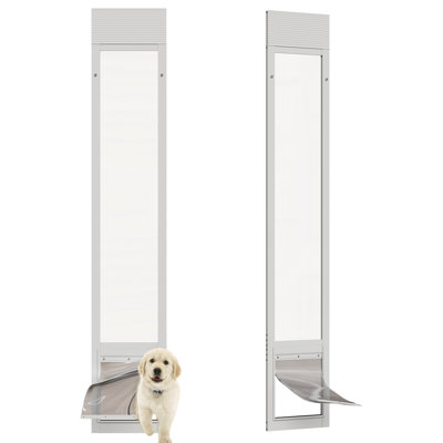 Insertion pour porte de patio coulissante en verre avec verrou - hauteur réglable, cadre en aluminium, verre trempé