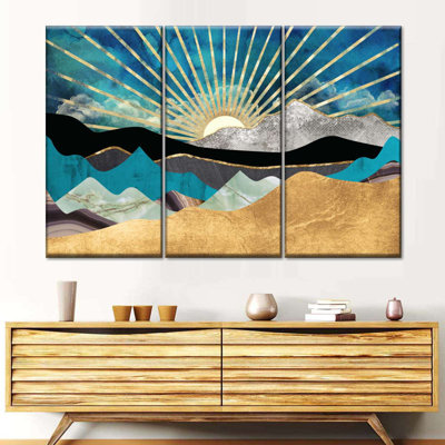Ensemble 3 pièces Mountain Sunset II sur toile