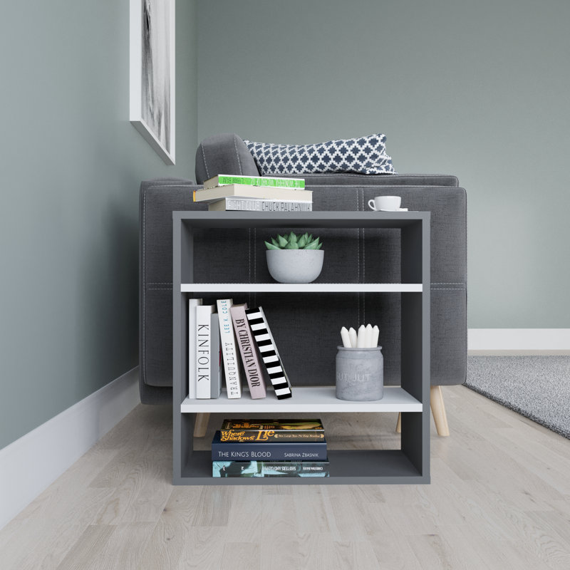 Table d'appoint Najlaa, Gris anthracite / blanc
