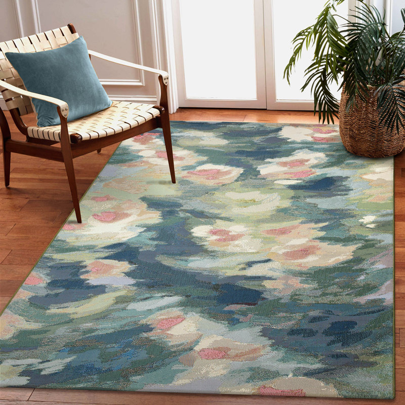 Joub Abstract Indoor / Outdoor Rug, Rectangle 7'10" x 9'10"