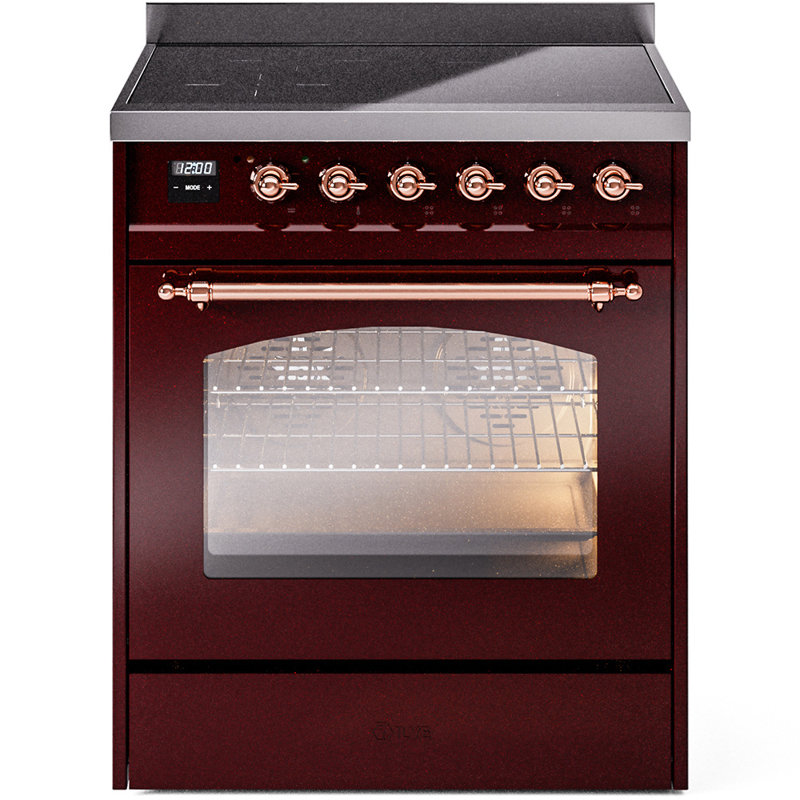 ILVE Nostalgie II 30 in Induction Range, Burgundy/Copper