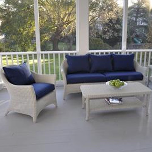 Cape Outdoor 4 - Piece Conversation Set, Cape Cod White, Ocean