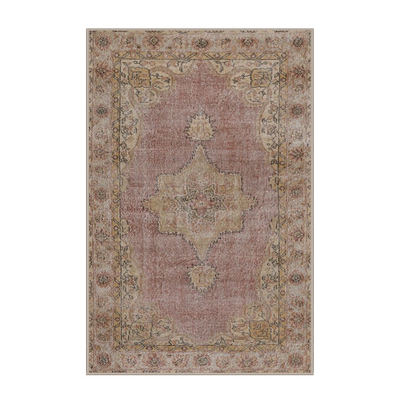 Tapis beige/gris traditionnel Shawver, Rectangle 2 pi x 5 pi