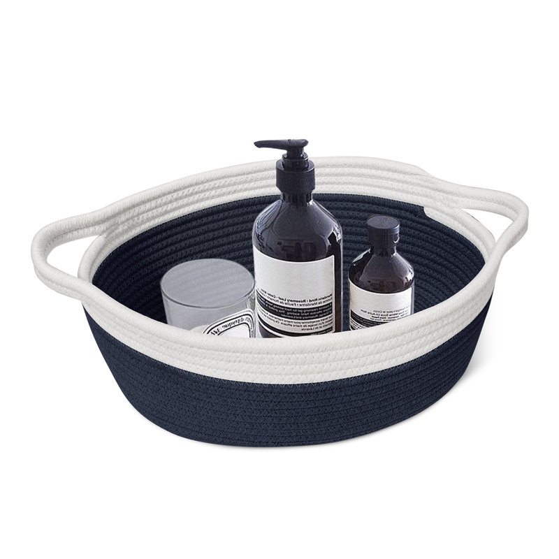 Dovecove Fabric Decorative Basket, Navy Blue