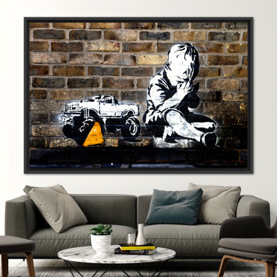 Banksy Praying Boy Street Art Canvas - Abstract Graffiti Painting Poster for Wall Decor