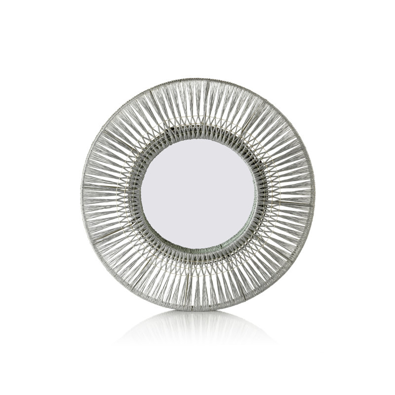 Miroir d'appoint Lippa, 23,5 po x 23,5 po, Argent