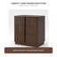 Table de chevet vintage à rayures verticales, 3 tiroirs, noyer, 64,5 cm (25,39 po).-106823620-106823621