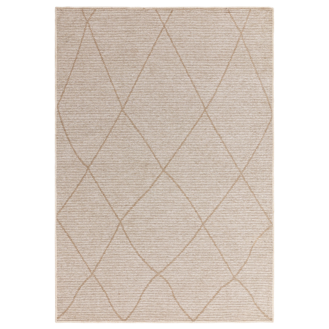 Ekta Geo Machine Woven Flatweave Cream Area Rug
