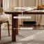 Ensemble de table de salle à manger rectangulaire moderne en faux marbre-103557823