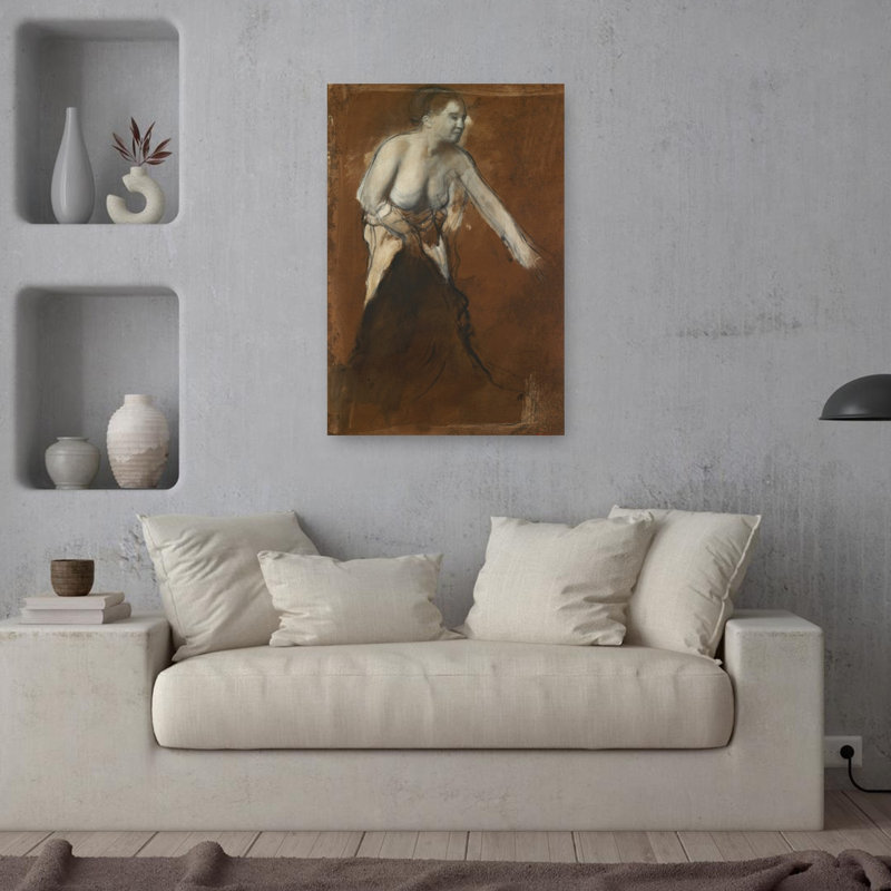 Femme se lavant, vers 1866-1868, estampe d'art mural abstrait contemporain impressionniste, H 36 po x l 24 po