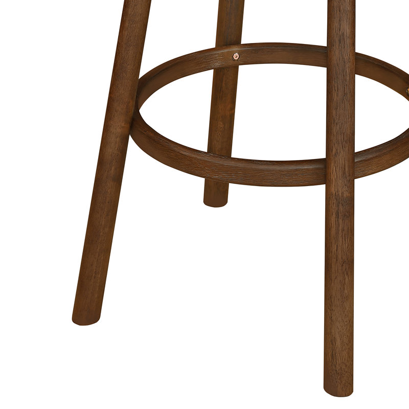 Tabourets de bar rembourrés Mid-Century, Noyer