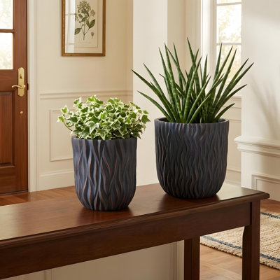 Outdoor flower pots with drainage holes