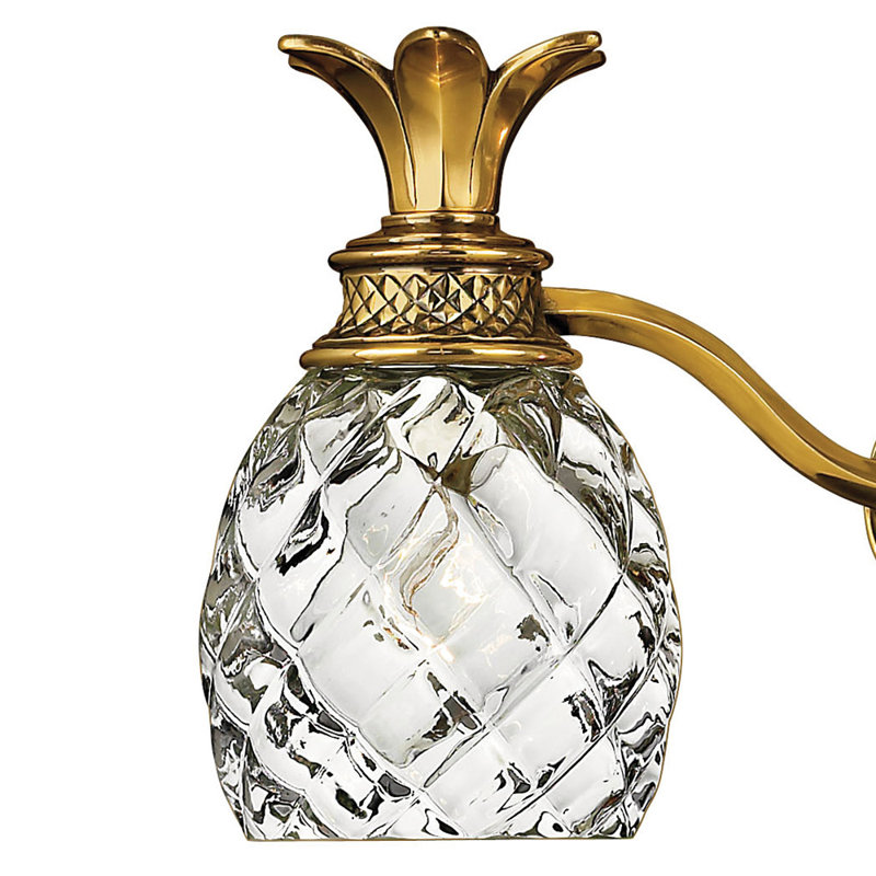 Plantation 3-Light Pineapple Bath Vanity Fixture, Burnished Brass