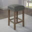 Transitional Style 3Pc Dining Table Set 1 X Table 2 X Stool Padded Seat Nailhead Trim Usb Port Wire Brushed