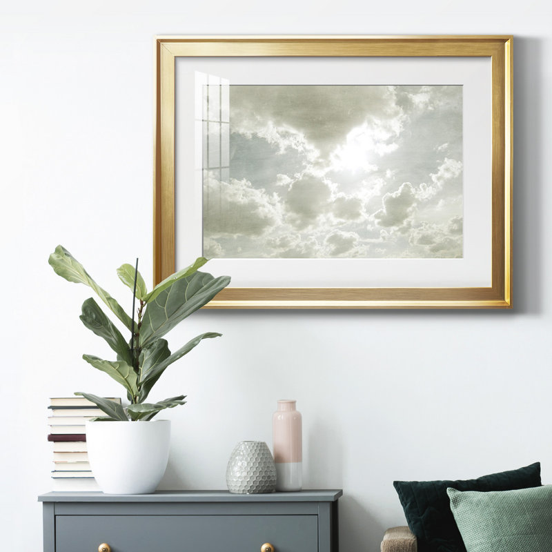 «Sky Scrapers II», reproduction encadrée de qualité supérieure - prête à être accrochée, Cadre doré, Blanc