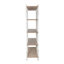 Étagère en bois vieilli 47 x 16,5 x 75 po à cinq niveaux avec découpes ornées, brun / blanc