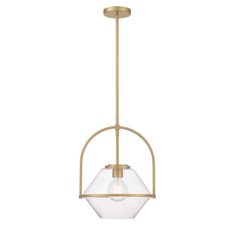 Luminaire suspendu 1 lumière 13,25 po Coralyn, Laiton