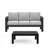 2 Pieces Outdoor Patio Set, All-Weather 3-Seat Metal Patio Sofa Couch With Cushions And Coffee Table-1407950666-1407950667