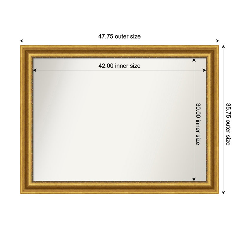 Jashawna Wall Mirror, 35.75" x 47.75", Gold