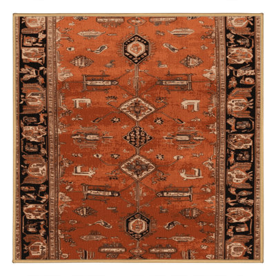 Machine Washable Persian Brown Area Rug