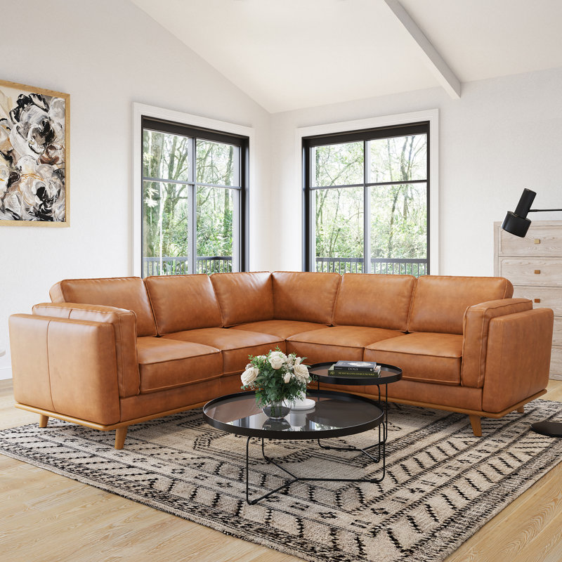 Shanteka L-Shape Corner Leather Sectional Sofa, Ultimate Comfort