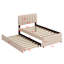 Lit plateforme tapissier avec lit gigogne-1002551998