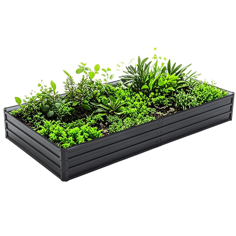 841 Ft Raised Galvanized Planter, Suitable For A Variety Of Crops - And Weather , Open Base Garden Bed Ft, Wide Range Plants Ample Space, Construction