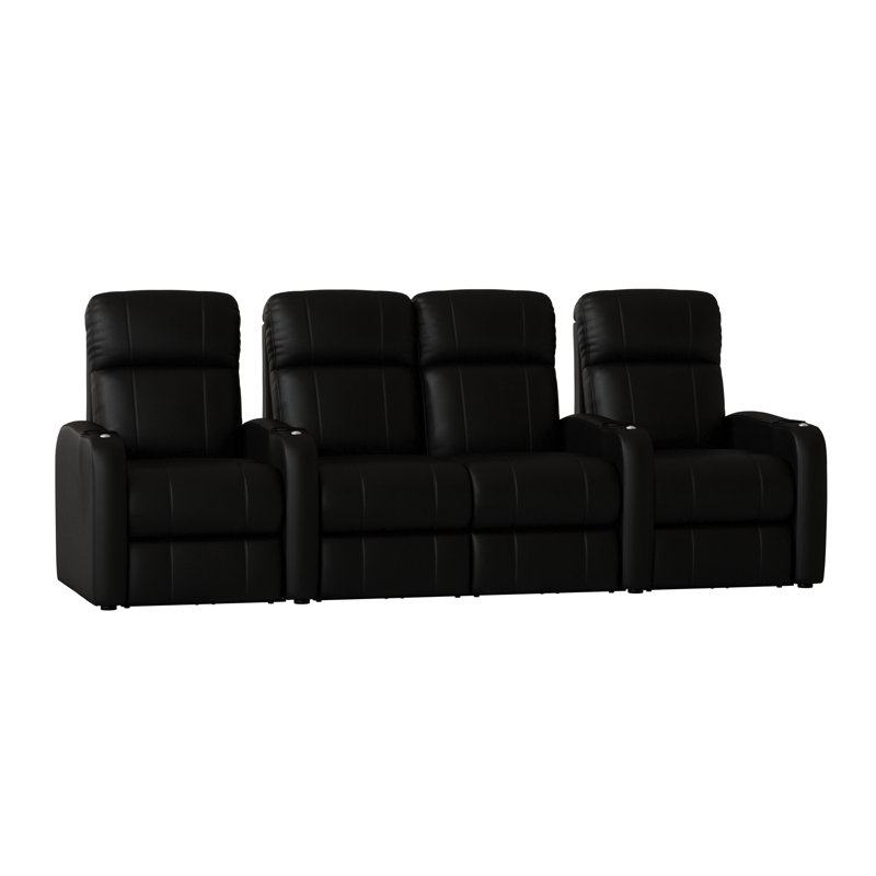 Rangée de sièges de cinéma maison (rangée de 4), Manuel, Noir luxe