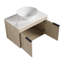 Meuble-lavabo mural 30 po avec lavabo en céramique finition chêne blanc