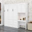 Lit escamotable à rangement multiple avec armoire latérale réversible de gauche à droite, lumières DEL et tiroirs-248681411