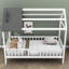 Lit plateforme simple en bois avec clôture-1214143771