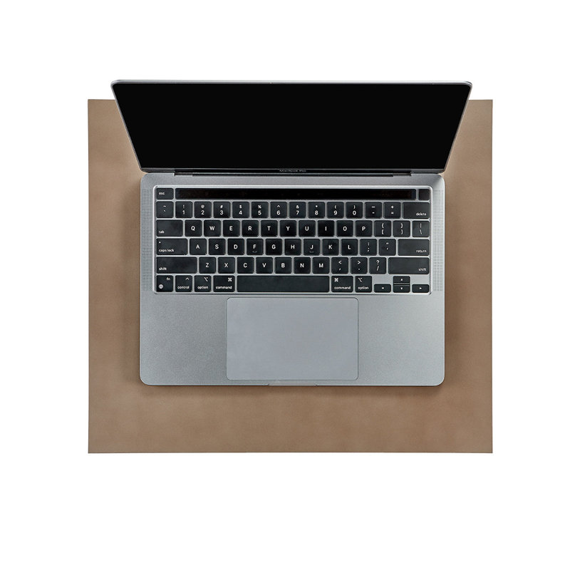 Graphic Image Portable Desk Mat, Double Sided Leather, Combo, Black/Taupe
