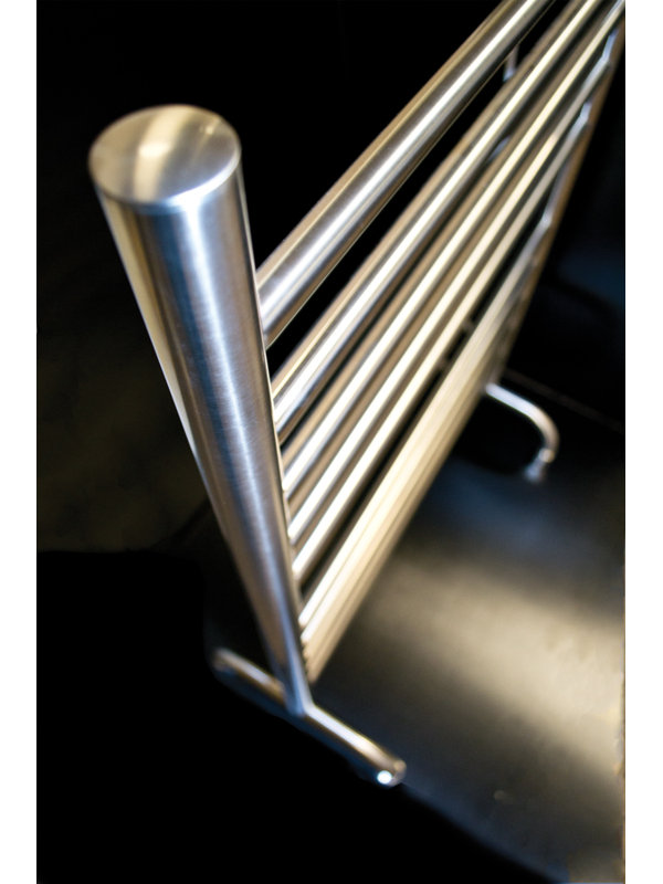 Solo Straight Towel Rail Towel Warmer, Brushed, 38" H x 32.5" W x 15" D