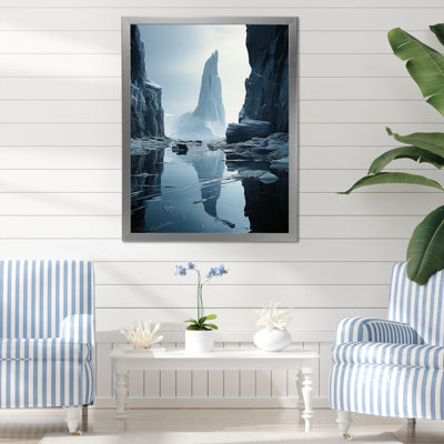 Ieshea " Teal Gray Iceberg Monochromatic Serenade " Color Photography Print