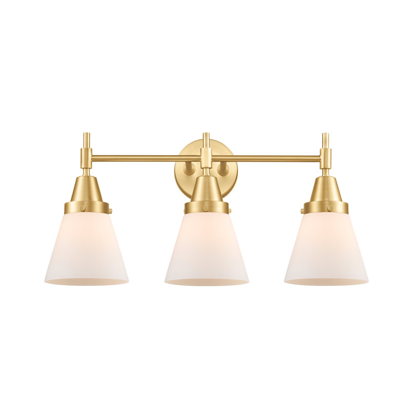 Éclairage pour meuble-lavabo de salle de bain 3 "24" Shauna Cone, Blanc mat, Incandescente