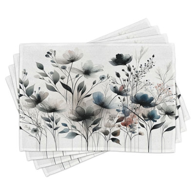 Polyester Dimgray And Slate Blue Rectangle Placemat