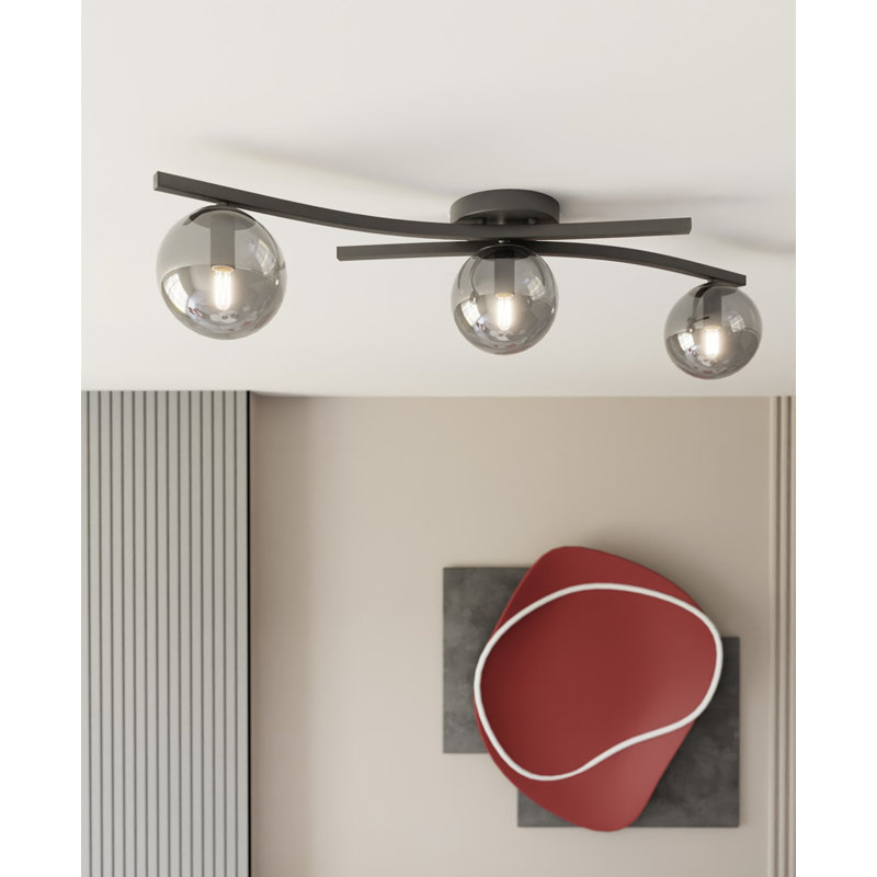 Davarius Flush Mount, Matte Black/Graphite